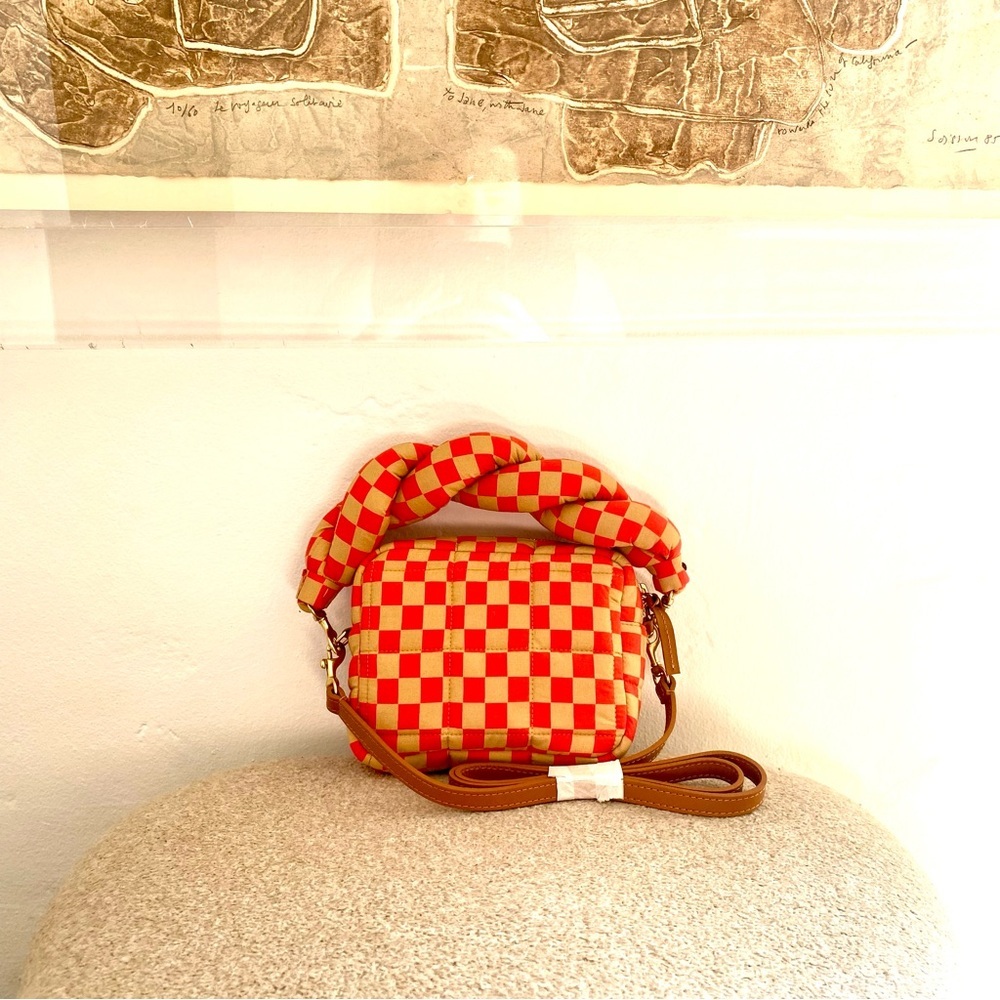 NWT Clare V. Lucie Checker Quilted Crossbody Bag, cute, perfect for necessities! - Picture 2 of 4